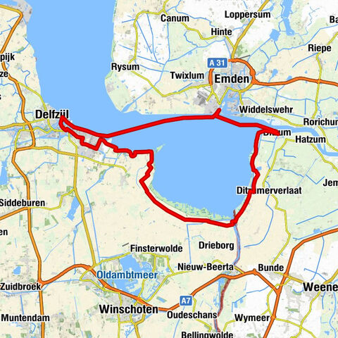 Fähre Ditzum - Petkum - Evangelisch lutherische Kirchengemeinde Pogum - Delfzijl - Fähranleger Ditzum