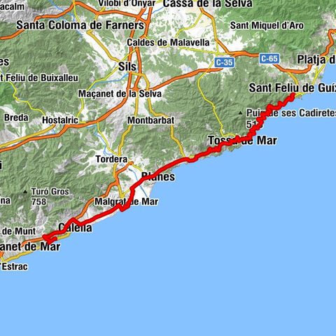 Sant Feliu de Guíxols - Tossa de Mar - Can Vilas - Sant Pol de Mar
