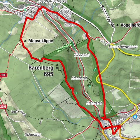 Holzkirche Elend - Barenberg - Südliche Schnarcherklippe - Elend