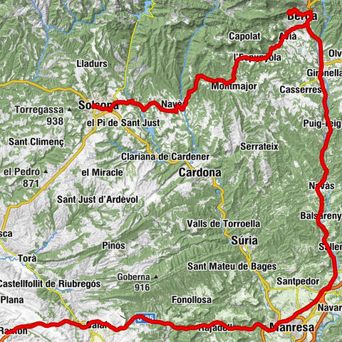 Tossal de Sant Ramon - Serrat dels Pinyers - Santuari de Queralt - Santa Maria de Casalets