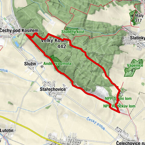 Slatinky - Velký Kosíř - Čechy pod Kosířem - Ulmanka