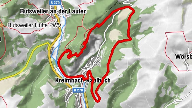 Kreimbach-Kaulbach - Heidenburg-Hütte - Johannis-Brunnen