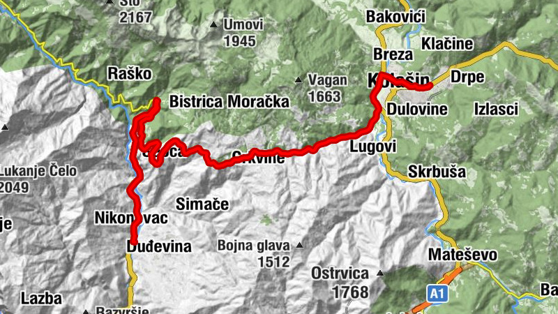 Smailagića Polje - Kolašin - Breza - Manastir Morača