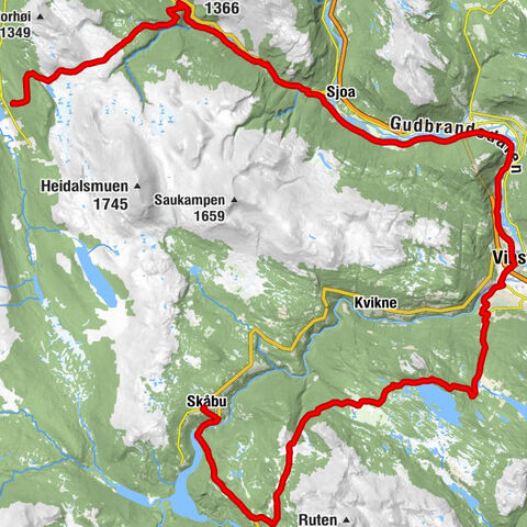 Skåbu - Dalseter - Vinstra - Sel