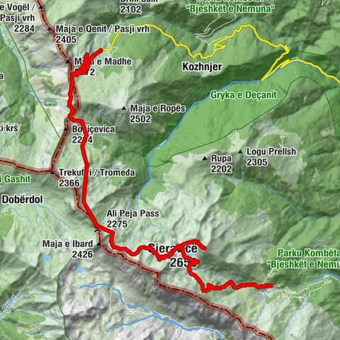 Komuna e Deçanit / Opština Dečane - Bogiqe - Gjeravicë - Komuna e Junikut / Opština Junik