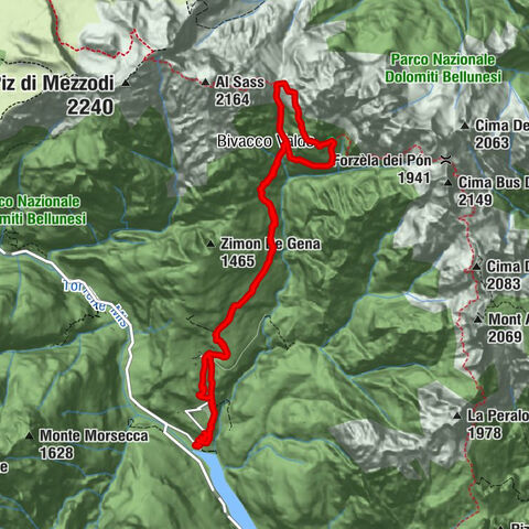 Monti del Sole : Forcella Zana - Bivacco Valdo