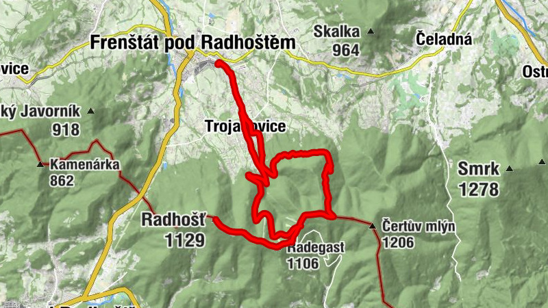 Frenštát pod Radhoštěm - Tanečnice - Radegast - Radhošť