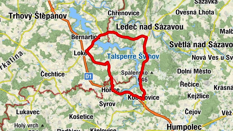 Dolní Kralovice - Tomice - Brzotice - Hněvkovice