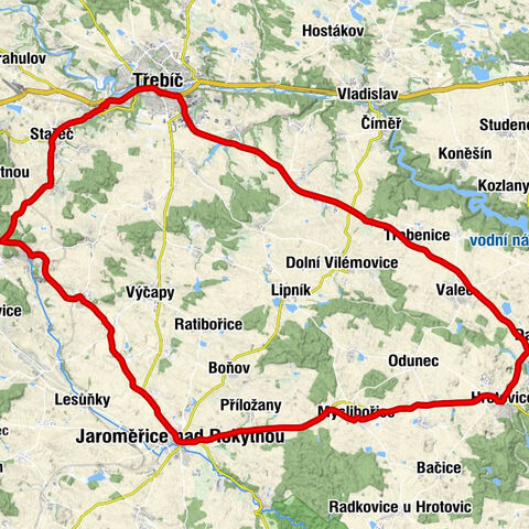 Třebíč - Za rybníkem - Jaroměřice nad Rokytnou - Borovina