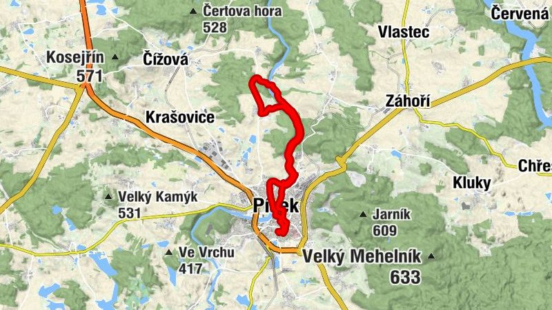 Budějovické Předměstí - Písek - Prospekční štola - Topělec
