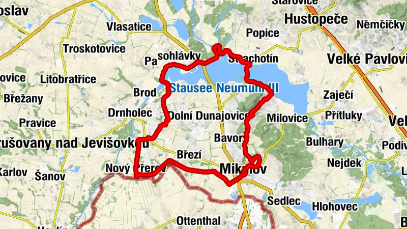 Brod nad Dyjí - Kaplička - Kočičí skála - svatý Michal