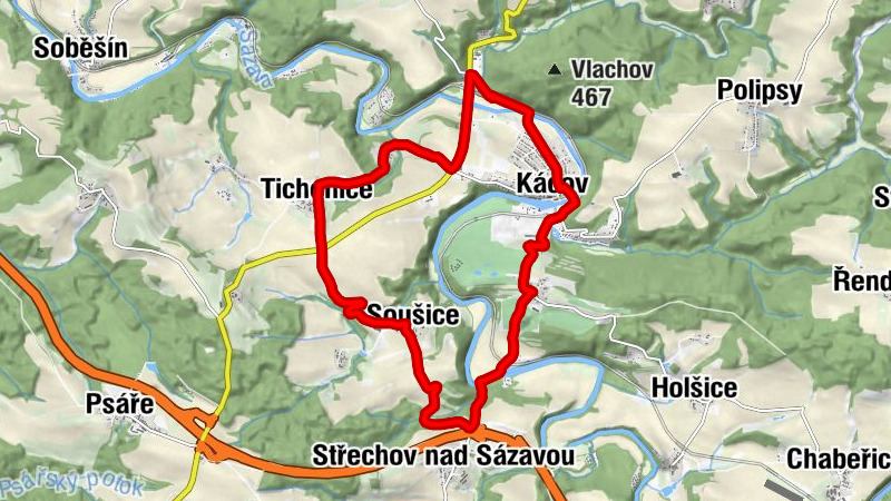 Kácov - Svatá Anna - Tichonice - Nejsvětější srdce Ježíšovo