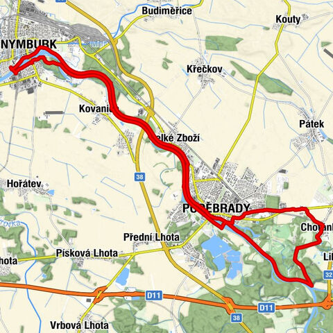 Vystrkov - Na Soutoku - Na Střelnici - ČCE Poděbrady