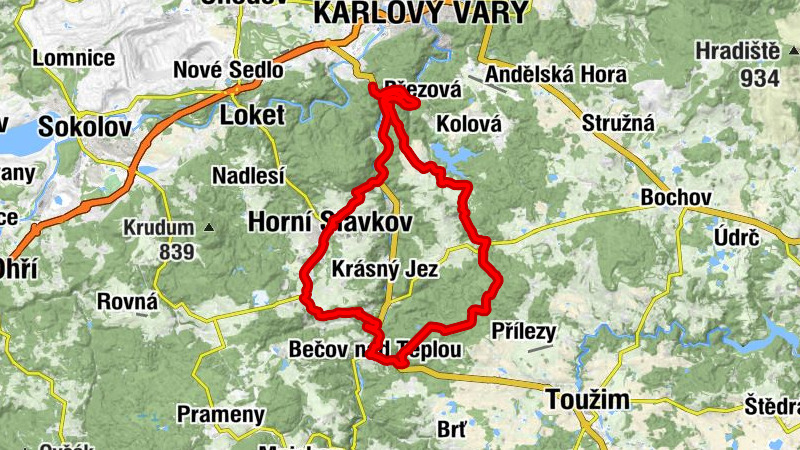 Karlovy Vary-Březová - Březová - Stanovice - Horní Slavkov