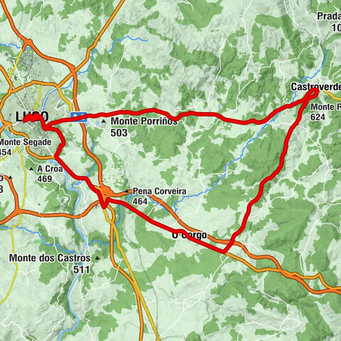 Lugo - Igrexa de San Paio de Arcos - Igrexa de Santiago de Vilariño - Monte Revolta da Cal