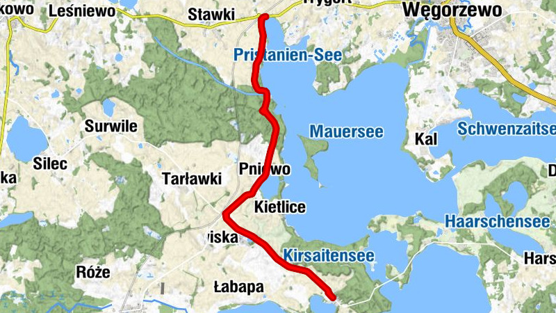 powiat węgorzewski - Przystań - Pniewo - Kamionek Wielki