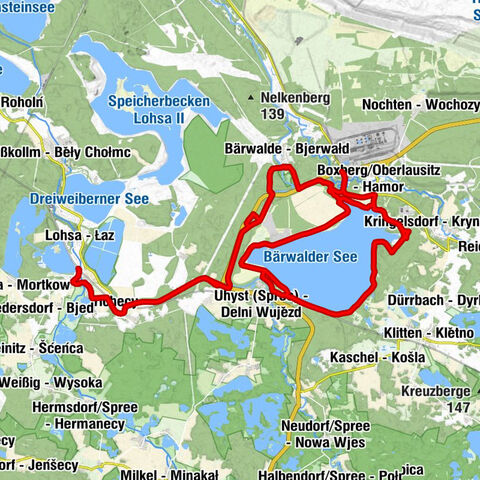 Lohsa / Łaz - Womiatke - Womjatk - Litschen - Złyčin - Waldblick Driewitz