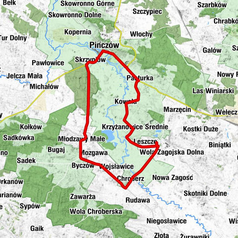 Leszcze - Zakościele - Pińczów - Górki