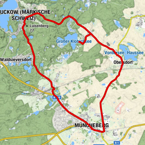 Münchehofe - Müncheberg - Buckow (Märkische Schweiz) - Judendicktenberg