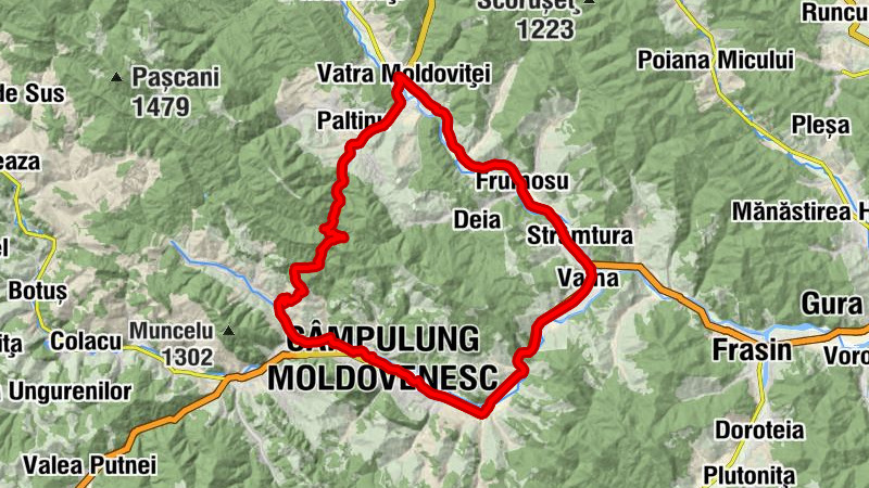 Câmpulung Moldovenesc - Biserica Ortodoxa - Curmătura Boului - Cabana Trei Movile