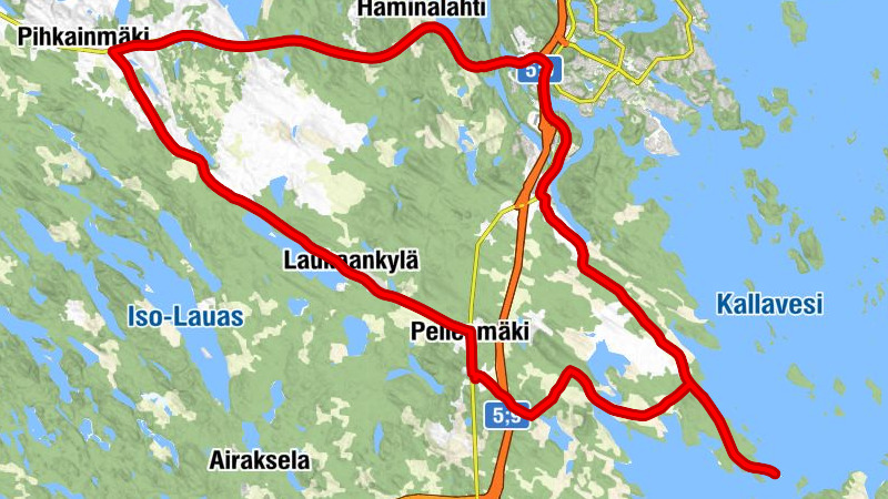 Pellesmäki - Kurkimäki - Laukaankylä - Kuopio