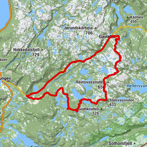 Drangedal - Gautefall - Stolsvassnuten - Nissedal
