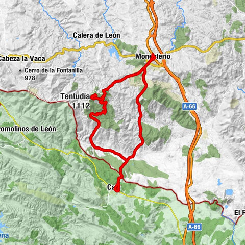 Monesterio - Collado de la Arriería - Collado Gil - Tentudía