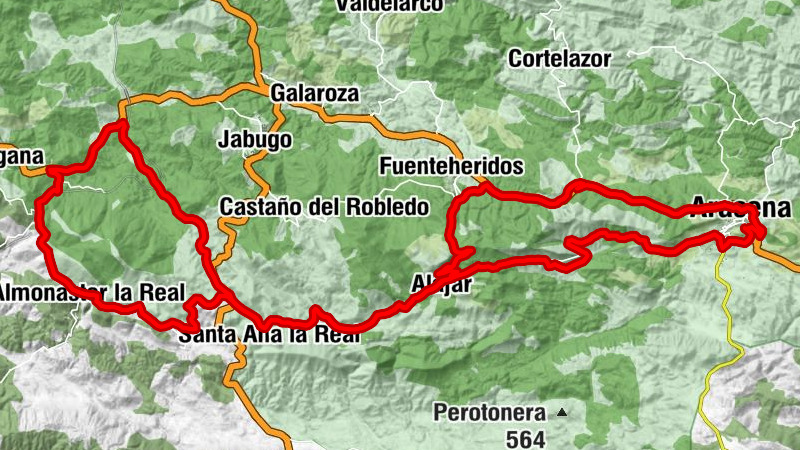 Estación de Almonaster - El Cruce - Puerto de la Palanca