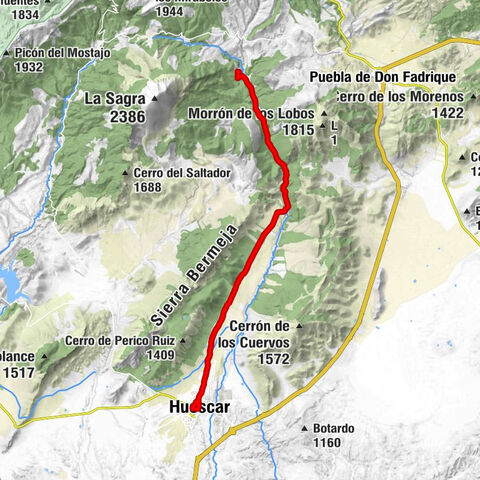 Huéscar - Molino de la Carrasca - Cueva Letreros de los Mártires
