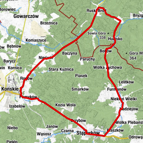 Smug - Wólka Zychowa - Końskie - Stąporków