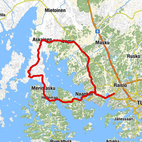 Raisio - Naantali - Askaisten kirkko - Ravintola Kukko & Koukku