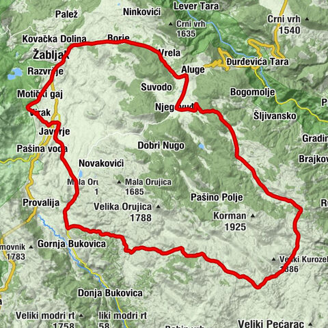 Virak - Kraguljac - Žabljak - Poljana