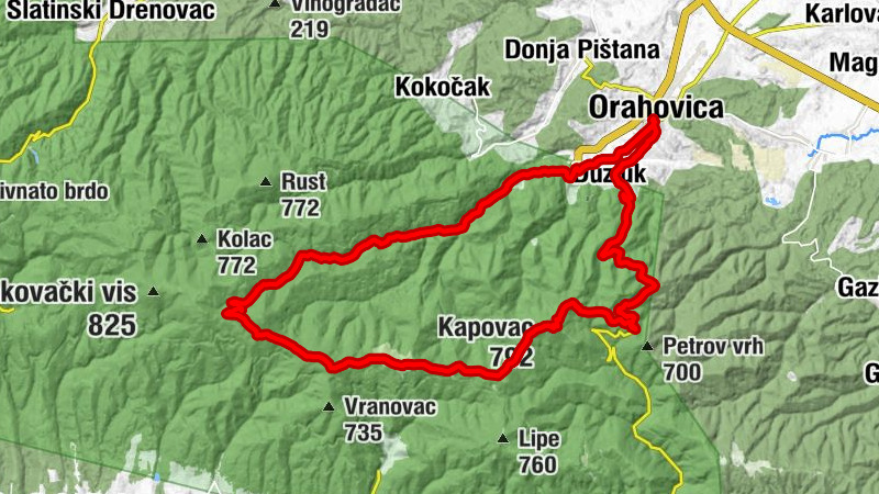 Orahovica - Kapovac - Javor - Klokočica