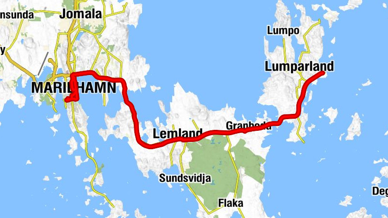 S:t Görans kyrka - Mariehamn - Knutsboda - Lemland