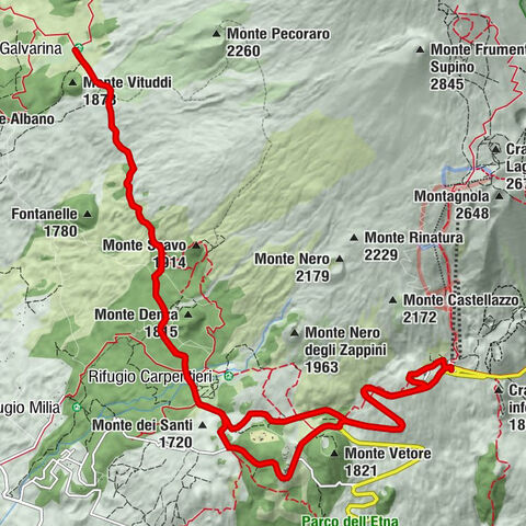 Nicolosi Nord - Chiesetta della Madonna delle Nevi - Rifugio Ariel - Rifugio della Galvarina