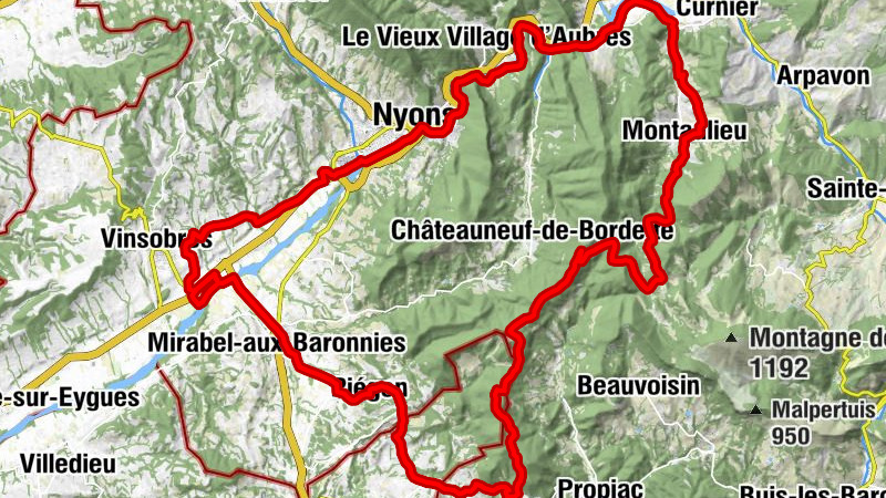 Vinsobres - Montagne de Peitieux - Pas de Maneyrole - Mirabel-aux-Baronnies