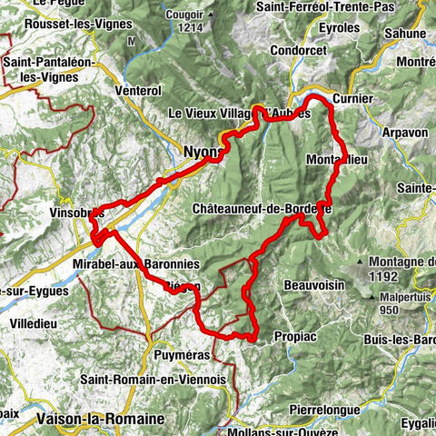Vinsobres - Montagne de Peitieux - Pas de Maneyrole - Mirabel-aux-Baronnies