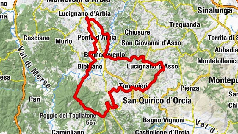 La Valserena - Poggio la Pigna - Poggio del Tagliatone - Poggio Gambocci