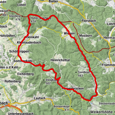 Schöllkrippen - Hoher Querberg - Tanzplatz - Lindenberg