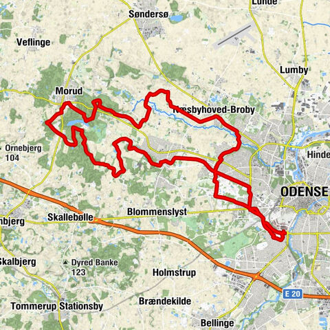 Odense - Holeskov - Store Pederstrup - Højbjerg
