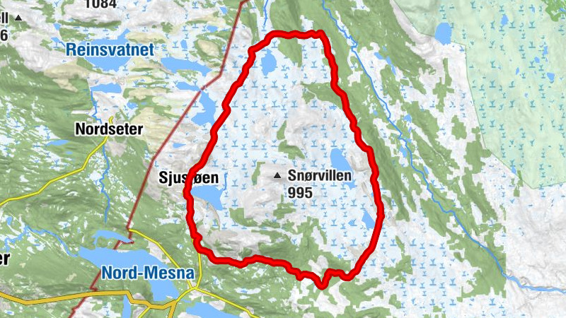 Sjusjøen - Nedre Vassbakken - Lauvlia - Ljøsheim