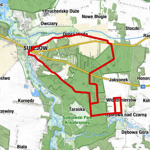 Sulejów - Kopuły - Dąbrowa nad Czarną - Włodzimierzów