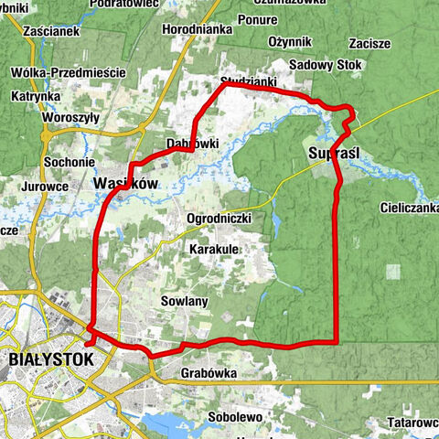 Białystok - Kościół pw. Świętej Trójcy - Kościół pw. Najświętszej Maryi Panny Królowej Polski - Cerkiew pw. Świętych Apostołów Piotra i Pawła