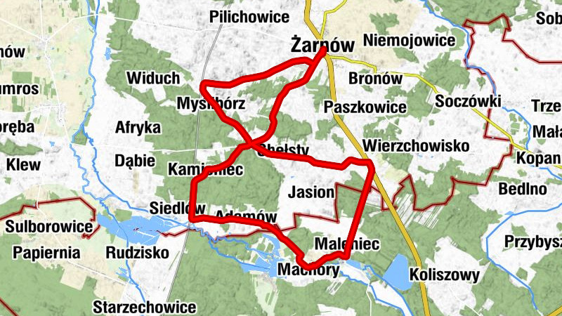 Żarnów - Marcinków - Piaskowa Góra - Kościół pw. Niepokalanego Serca Najświętszej Maryi Panny
