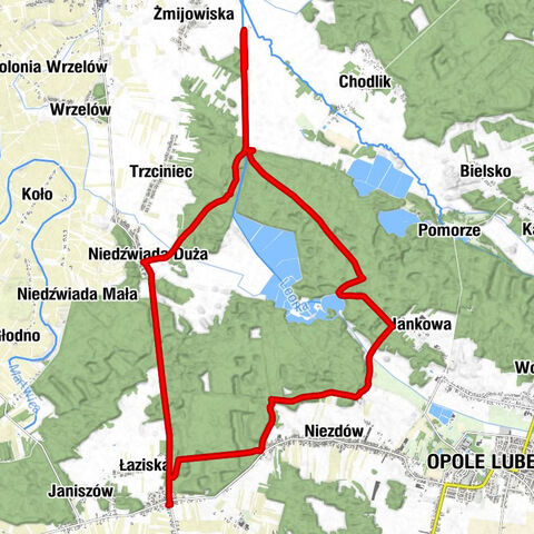 Łaziska-Majątek - Łaziska - Kozieniec - Niedźwiada Duża