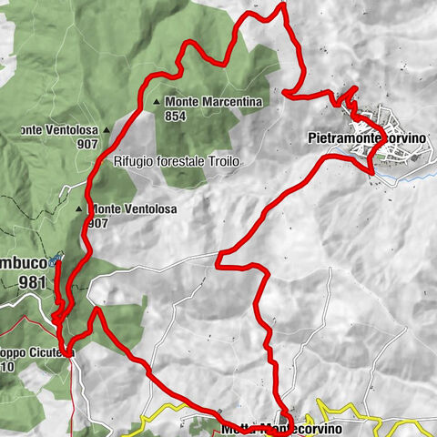 Motta Montecorvino - Pietramontecorvino - Rifugio forestale Troilo - Monte Sambuco