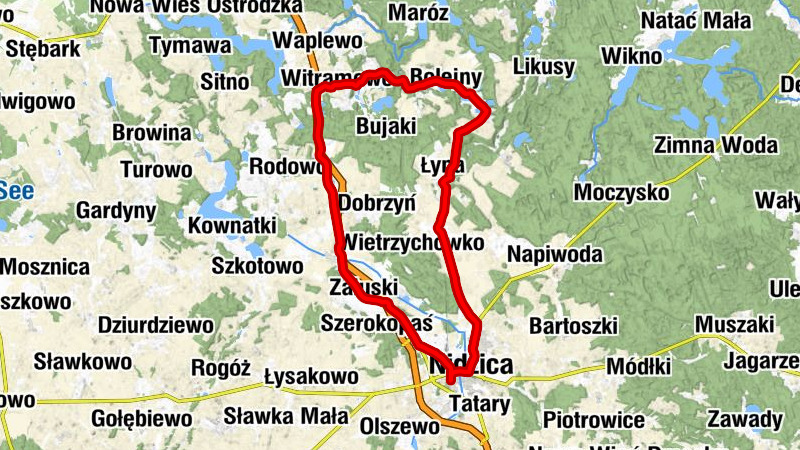 Nidzica - Kolonia Waszulki - Nibork Drugi