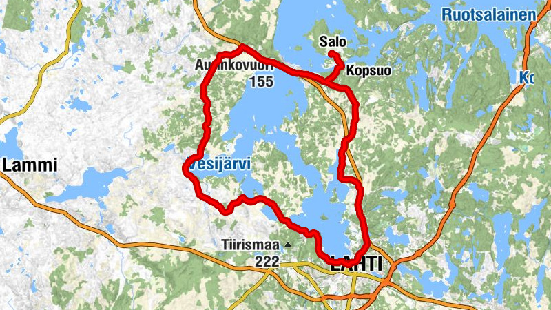 Salo - Vääksy - Lahti - Paimelanvuori