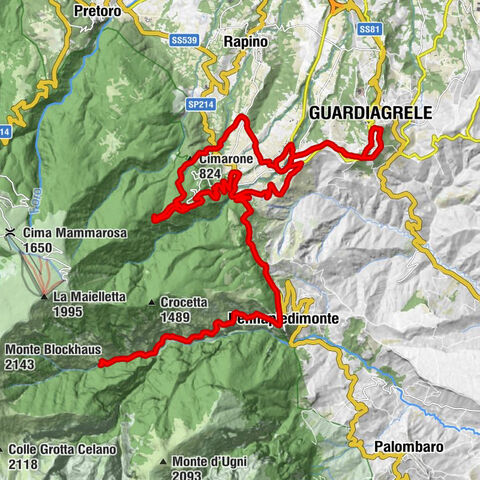 Guardiagrele - Cimirocco (La Pinna) - Cimarone - Santa Chiara