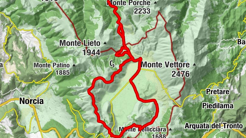 Sasso Tagliato - Chiesa della Madonna della Cona - Castelluccio - Coste Forconi